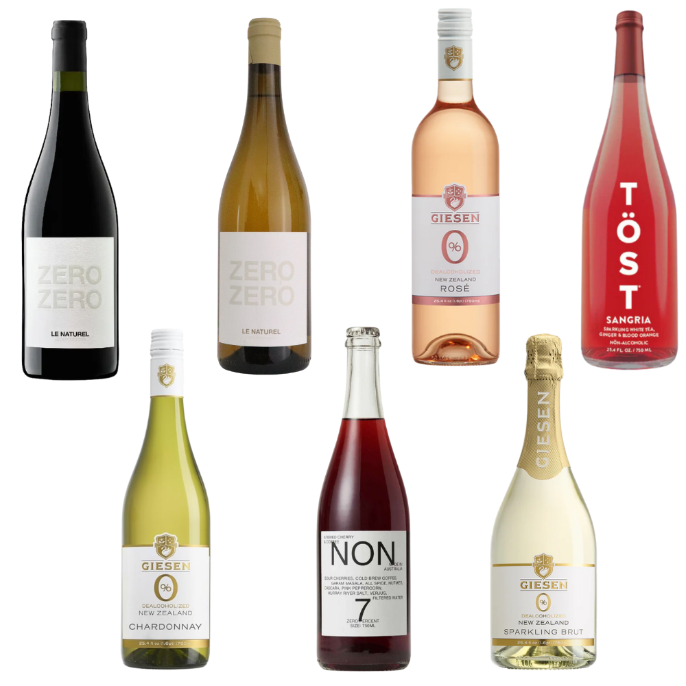 0.0%ABV Non Alcoholic Wine 7 bottle bundle