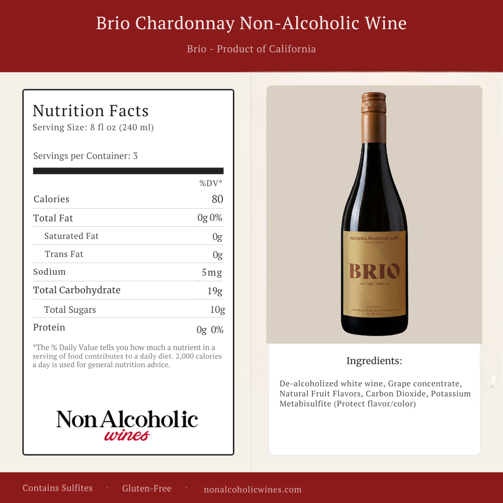 Brio Chardonnay Non-Alcoholic Wine