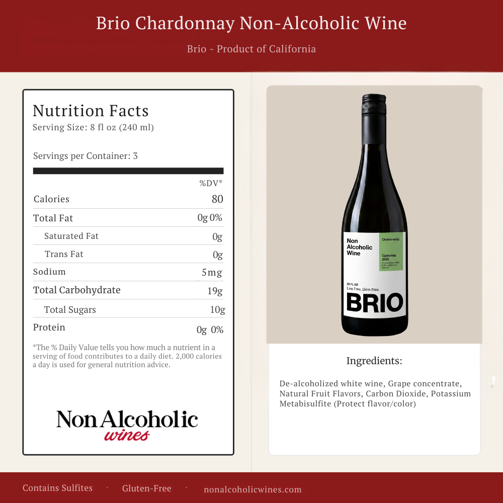 Brio Chardonnay Non-Alcoholic Wine