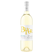 A bottle of Butter Zero non-alcoholic white wine on a plain white background.