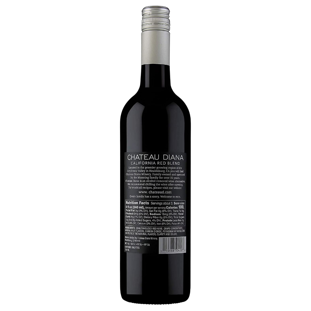 Wine bottle with a visible label on a white background