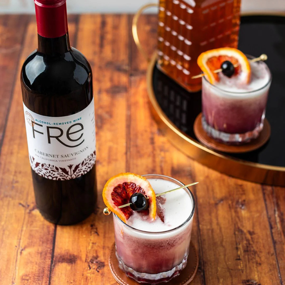 Fre cabernet with a mocktail