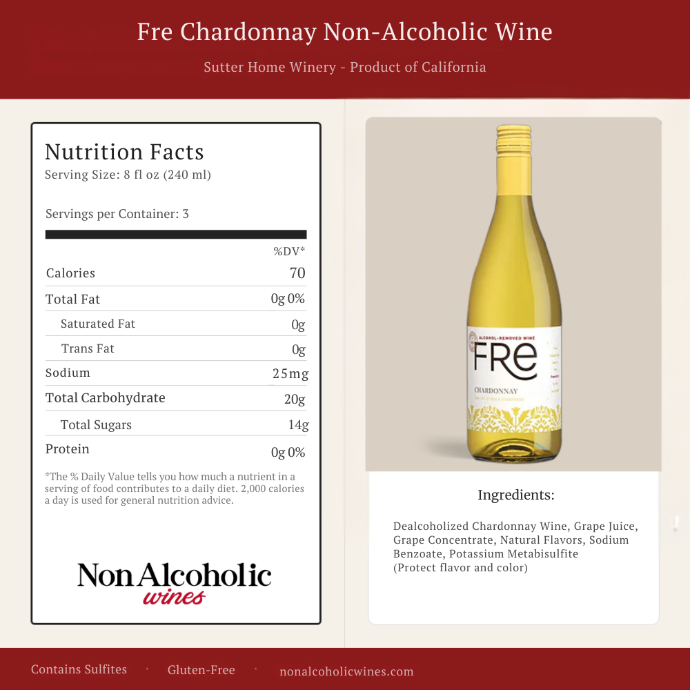 Fre Chardonnay Nutritional Label