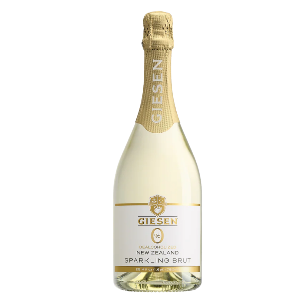Bottle of Giesen Sparkling Brut on a white background