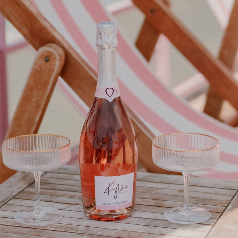 Kylie Minogue rose with two glass cups