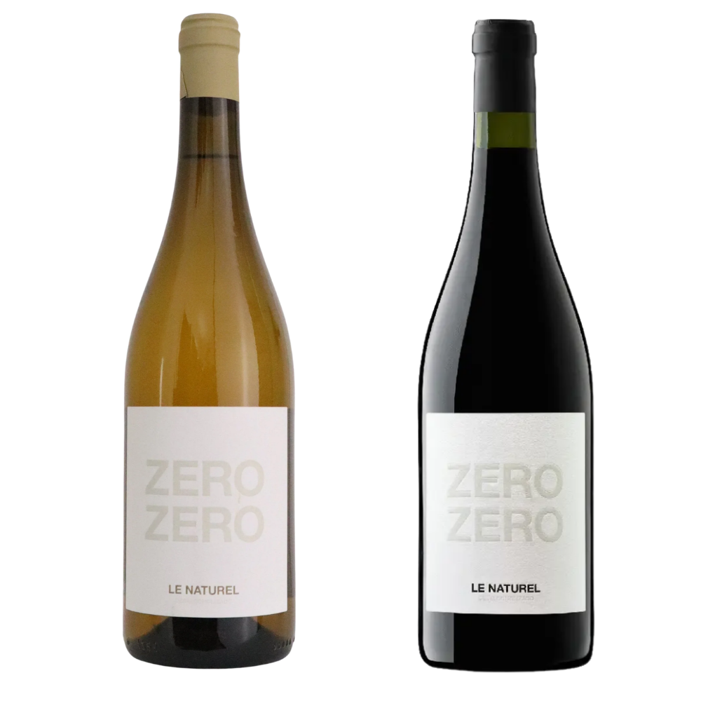 Le Naturel Zero Zero White organic and Red Blend Non Alcoholic WIne Bundle 