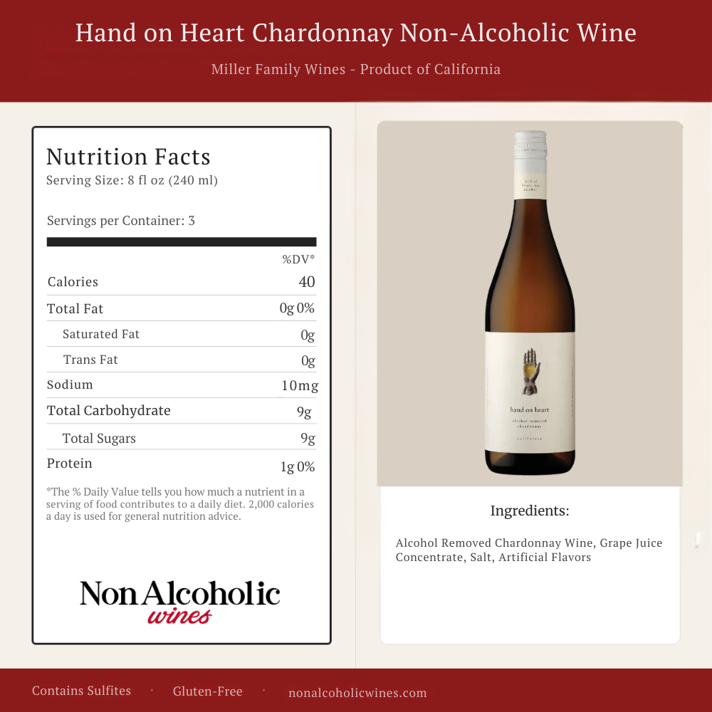 Hand On Heart Chardonnay Nutritional Facts
